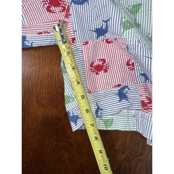Vineyard Vines Patchwork Seersucker Shorts Crab Fish Cocktail All Over Print 36 - Picture 4 of 6
